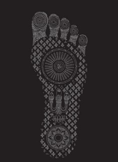 Une oeuvre d'art numerique représentant un pied